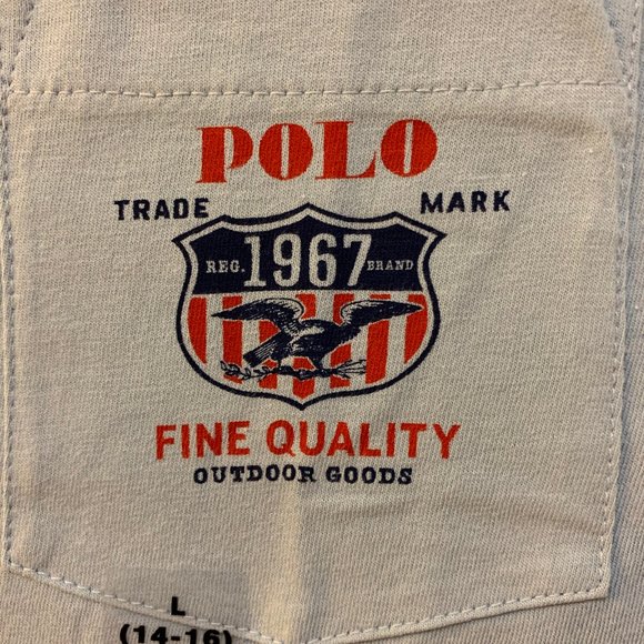 Boy's Polo Ralph Lauren LS light blue pocket tee - Picture 3 of 5